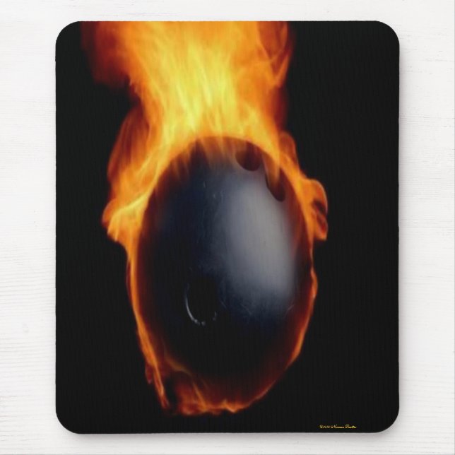 Mousepad Bola de boliche No Suporte Do Mouse De Fogo (Frente)