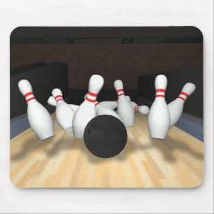 Mousepad Bola de boliche & pinos: modelo 3D: