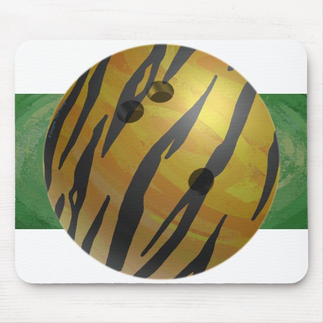 Mousepad Bola de boliche Tigre Amarelo (Frente)