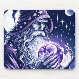 Mousepad Bola de Cristal Espacial Celestial Roxa Olhando pa