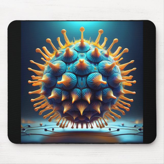 Mousepad Bola de Esporos Azul e Amarela (Frente)