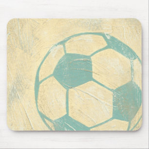 Mousepad Bola de Futebol Azul Pastel de Chariklia Zarris