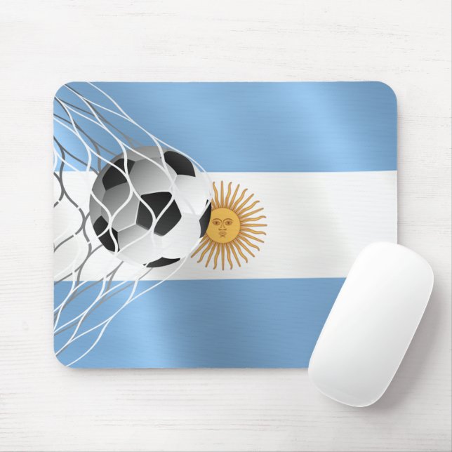 Mousepad Bola De Futebol Na Bandeira Argentina (Com mouse)