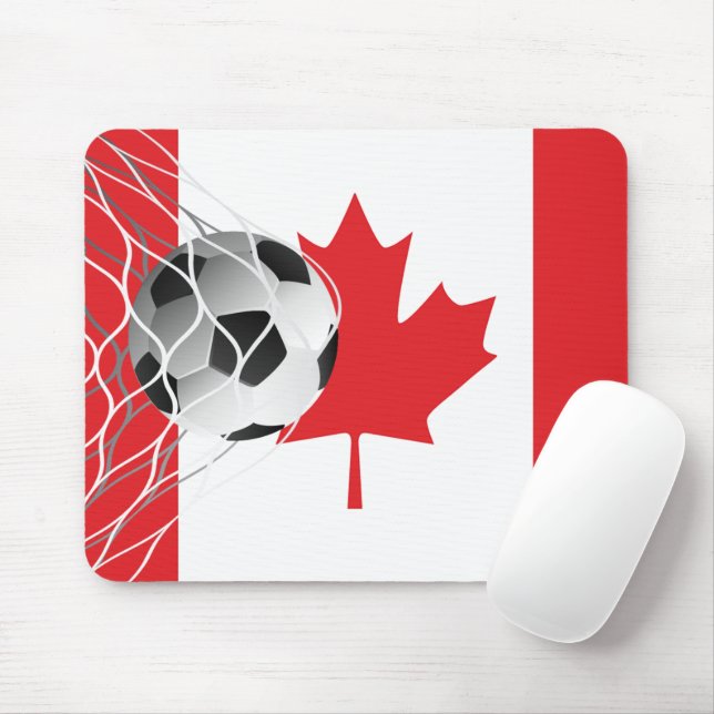 Mousepad Bola De Futebol Na Bandeira Canadense (Com mouse)