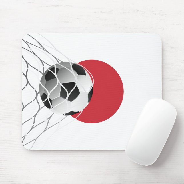 Mousepad Bola De Futebol Na Bandeira Japonesa (Com mouse)