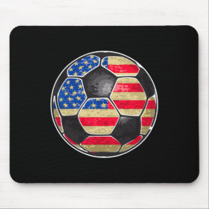 Mousepad Bola de Futebol Patriótica Bandeira dos EUA