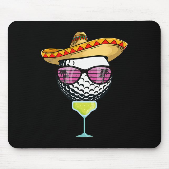Mousepad Bola de Golfe Cinco De Mayo Feminina Com Sombrero  (Frente)