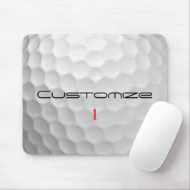 Mousepad Bola de Golfe com Texto e Número Personalizados