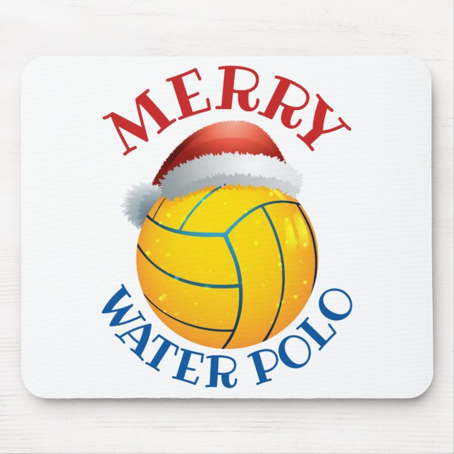 Mousepad Bola de Natal do Polo Aquático com Santa Hat (Frente)