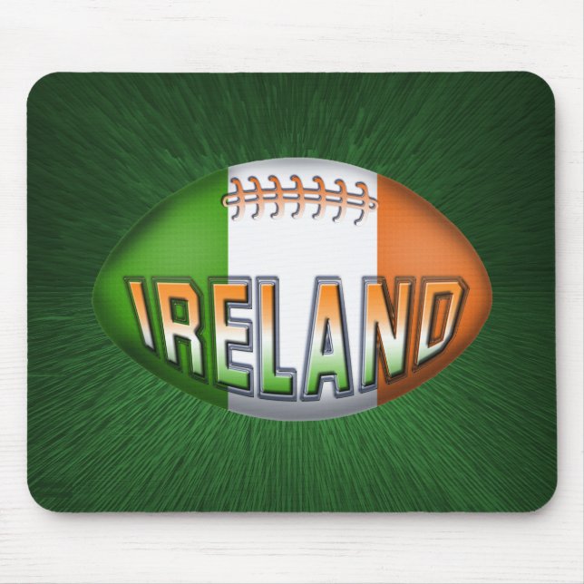 Mousepad Bola de rugby de Ireland (Frente)