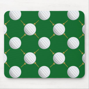Mousepad Bolas de golfe e Camisetas em verde
