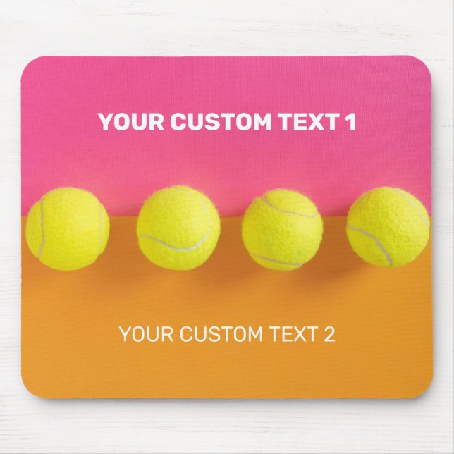 Mousepad Bolas de Tênis de Texto Personalizadas (Frente)