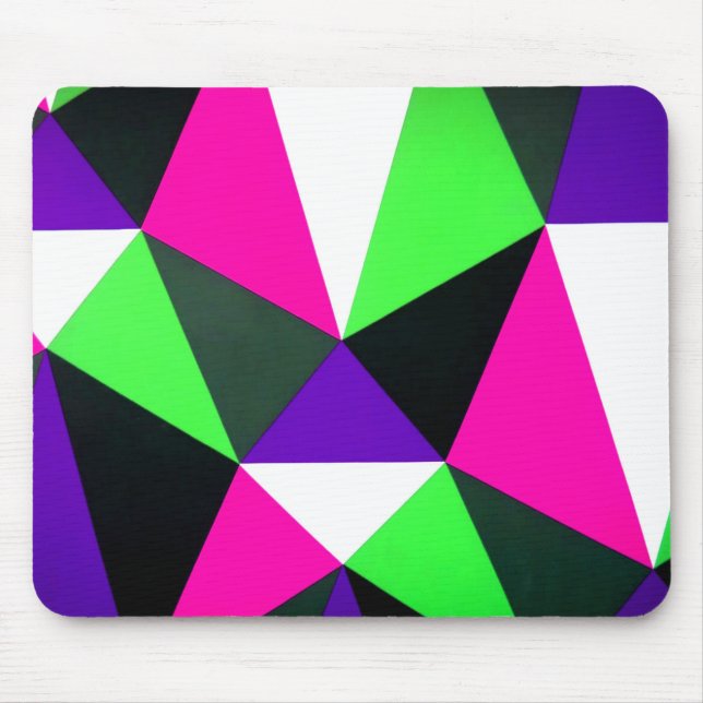 Mousepad Bold 80s Colorido Bloco Neon Verde Púrpura (Frente)