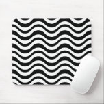 Mousepad Bold Black and White Wavy Abstract<br><div class="desc">A striking visual effect is created by a seamless pattern of wavy black lines on a white background</div>