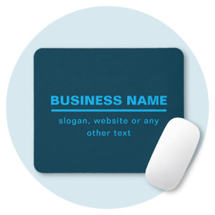 Mousepad Bold Modern Business Name Modelo Azul