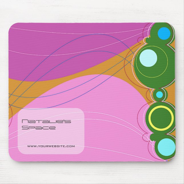 Mousepad Bolhas abstratas coloridas da arte moderna de (Frente)