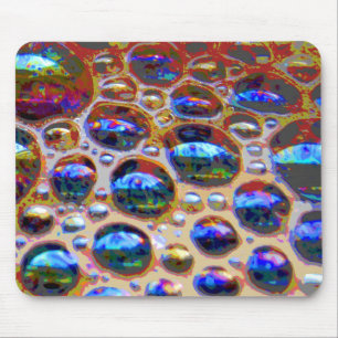 Mousepad Bolhas bonito Azuis Iridescentes de Café