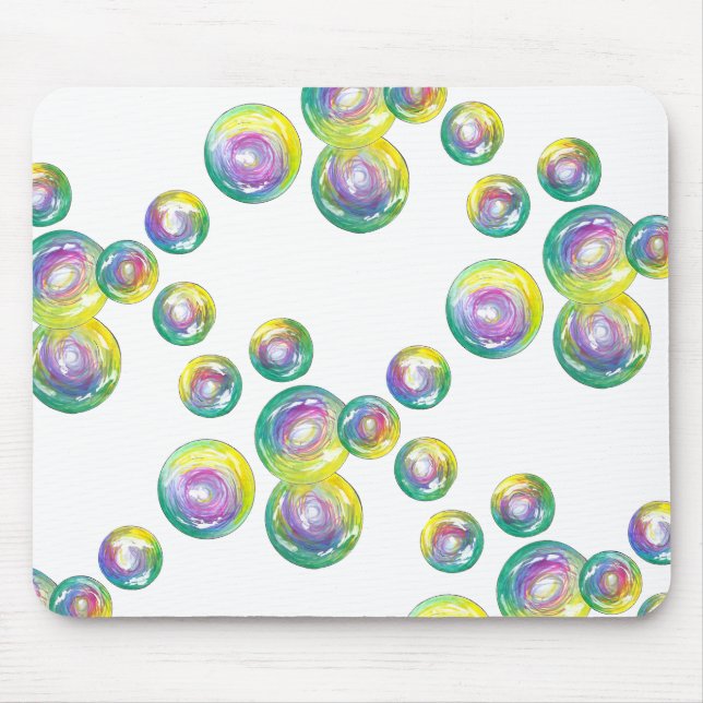 Mousepad Bolhas Iridescentes De Sabão Arco-Íris (Frente)
