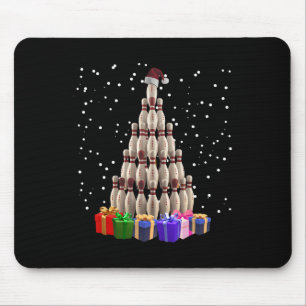 Mousepad Boliche Árvore de Natal Engraçado Família Xmas Cor
