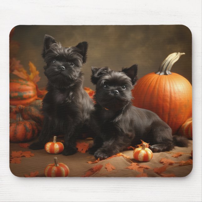 Mousepad Boliche Francês Puppy Autumn Delight Pumpkin (Frente)