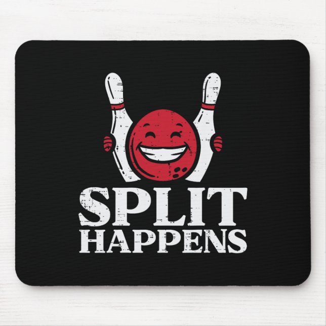 Mousepad Boliche Split Acontece Engraçado Homens da Equipe  (Frente)
