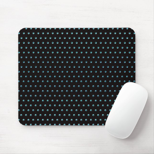 Mousepad Bolinhas Aqua Preto (Com mouse)