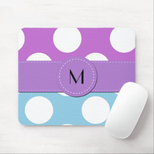 Mousepad Bolinhas azuis, Bolinhas Roxas, Pontos, Monograma