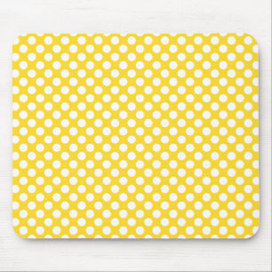 Mousepad Bolinhas branca e amarela