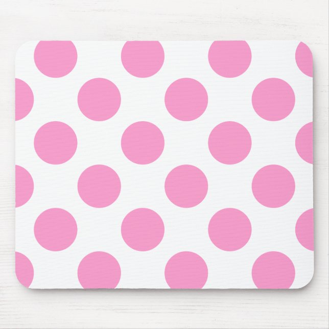 Mousepad Bolinhas branca e rosa (Frente)