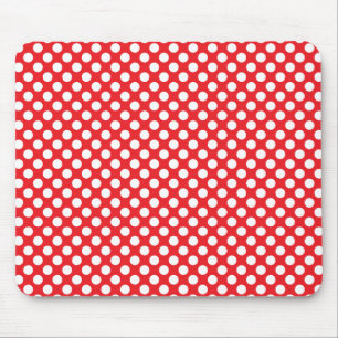 Mousepad Bolinhas branca e vermelha