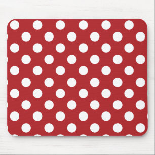 Mousepad Bolinhas branca vermelha