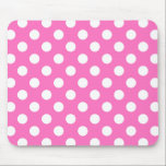 Mousepad Bolinhas brancas a rosa<br><div class="desc">Bolinhas brancas a rosa</div>