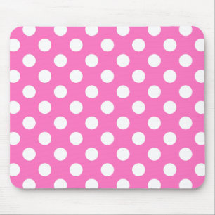 Mousepad Bolinhas brancas a rosa