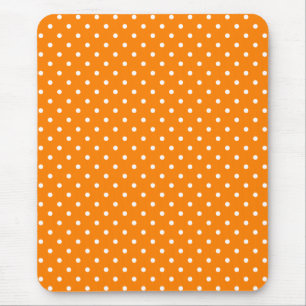 Mousepad Bolinhas brancas e laranja