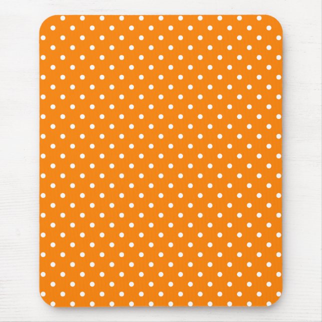 Mousepad Bolinhas brancas e laranja (Frente)