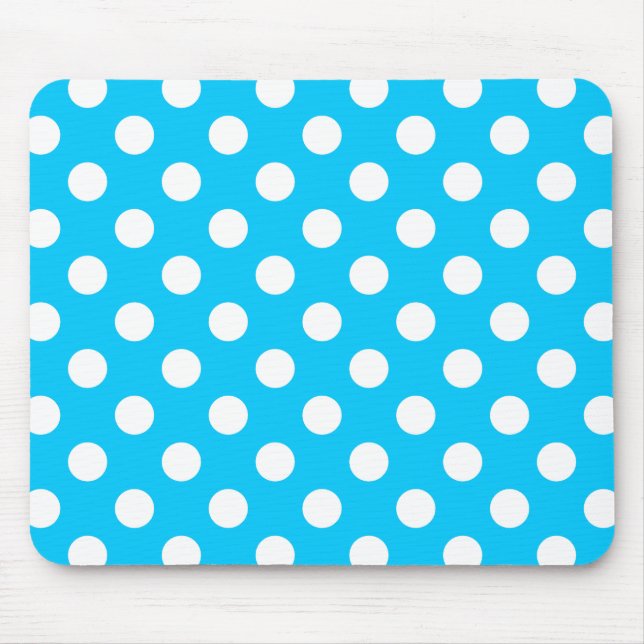 Mousepad Bolinhas brancas em azul elétrico (Frente)