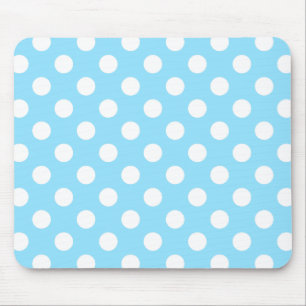 Mousepad Bolinhas brancas em azul pálido