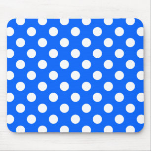 Mousepad bolinhas brancas em azul real