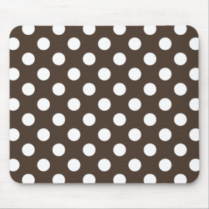 Mousepad Bolinhas brancas em castanho