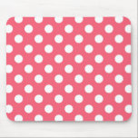 Mousepad Bolinhas brancas em coral<br><div class="desc">Bolinhas brancas em coral</div>