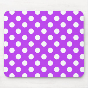 Mousepad Bolinhas brancas em roxo brilhante
