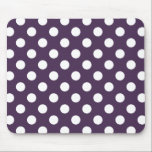 Mousepad Bolinhas brancas em roxo de ameixa<br><div class="desc">Bolinhas brancas em roxo de ameixa</div>