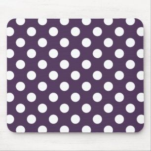 Mousepad Bolinhas brancas em roxo de ameixa