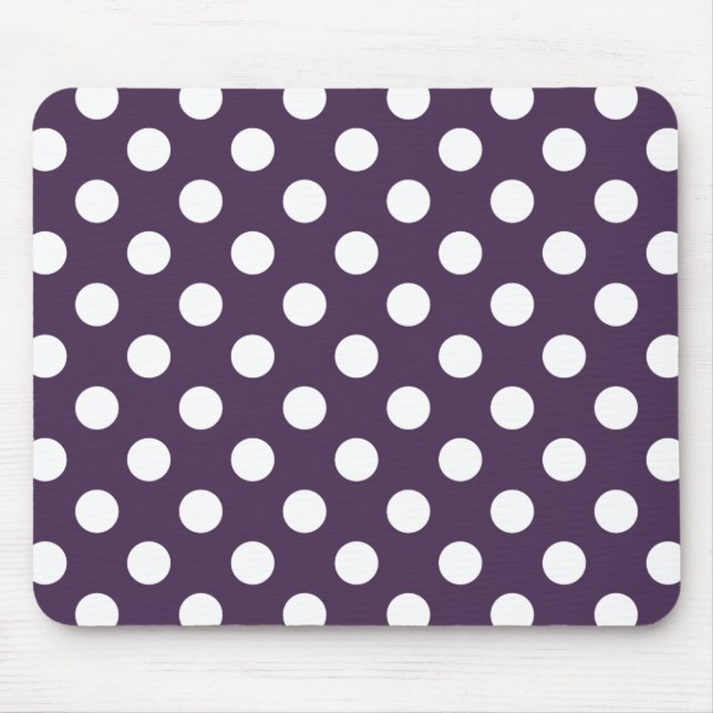 Mousepad Bolinhas brancas em roxo de ameixa (Frente)
