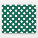Mousepad Bolinhas brancas em verde sage<br><div class="desc">Bolinhas brancas em verde sage</div>
