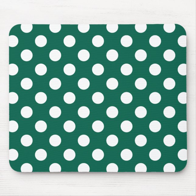Mousepad Bolinhas brancas em verde sage (Frente)