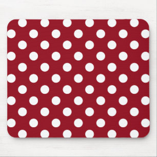 Mousepad Bolinhas brancas em vermelho