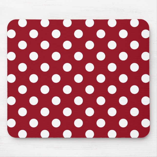 Mousepad Bolinhas brancas em vermelho (Frente)