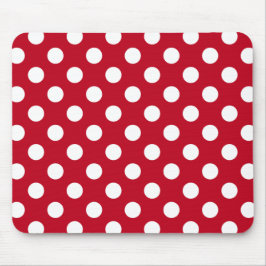 Mousepad Bolinhas brancas em vermelho