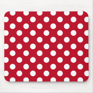 Mousepad Bolinhas brancas em vermelho